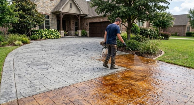 Concrete Driveway Refinishing in Fort Worth, TX