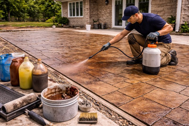 Concrete Patio Staining in Frisco, TX
