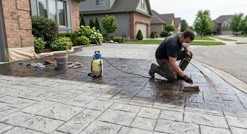 Driveway Concrete Staining in Frisco, TX